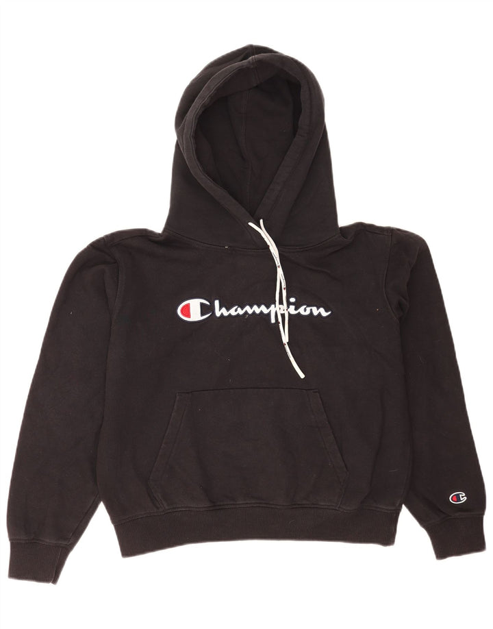 Champion Mens Graphic Regular Fit Hoodie Jumper Small Black