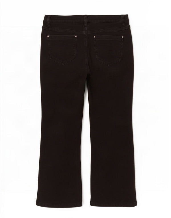 M&Co Womens Petite Bootcut Jeans UK 14 Large W30 L28 Black Cotton