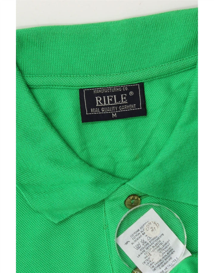 Rifle Mens Polo Shirt Medium Green Cotton