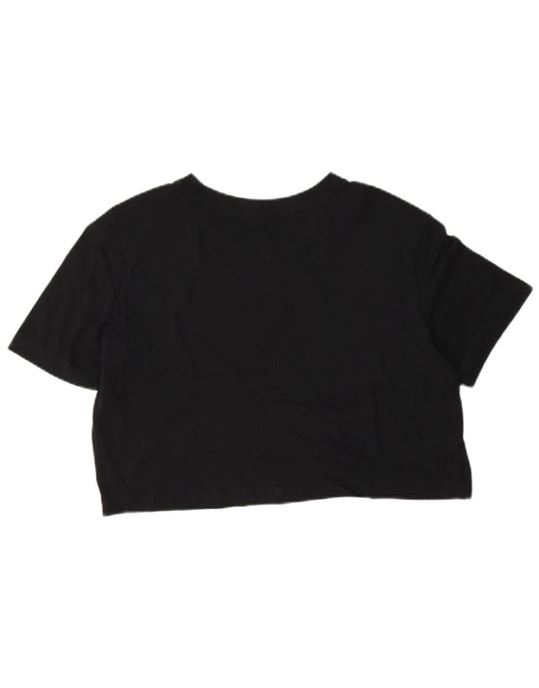 Nike Womens Crop Loose Fit Graphic T-Shirt Top UK 6 XS Black