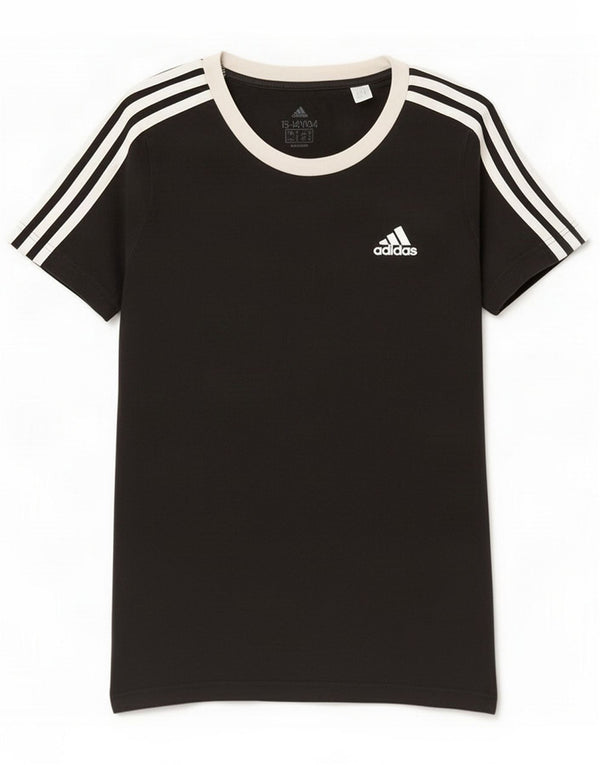 Adidas Boys T-Shirt Top 13-14 Years Black Cotton
