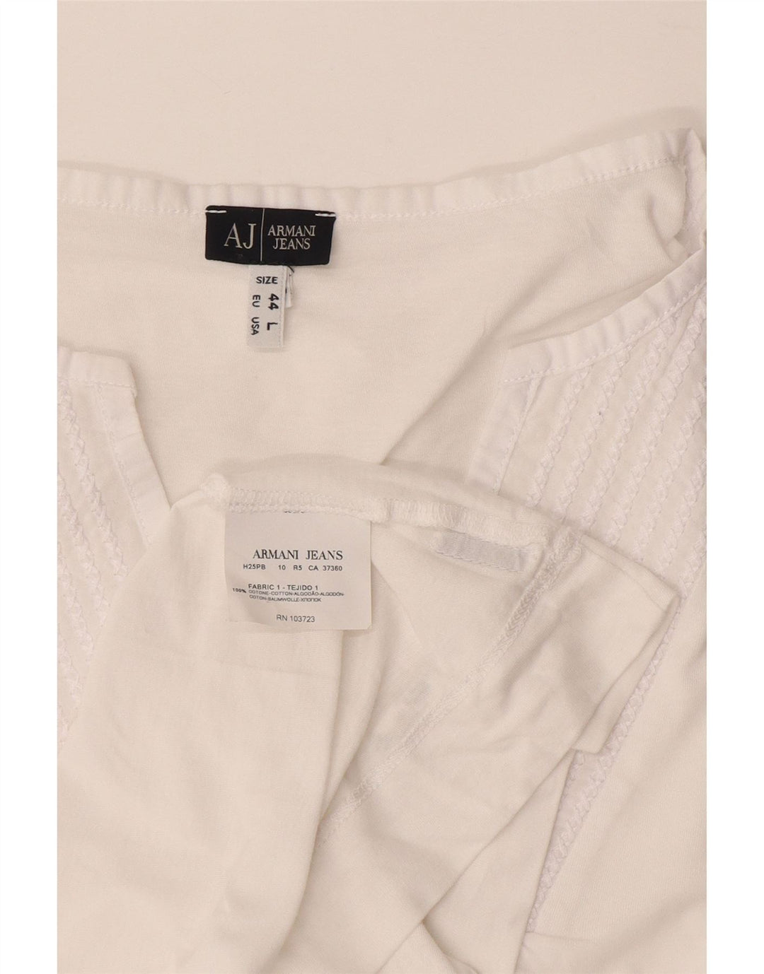 Armani Jeans Womens Blouse Top UK 16 Large White Cotton