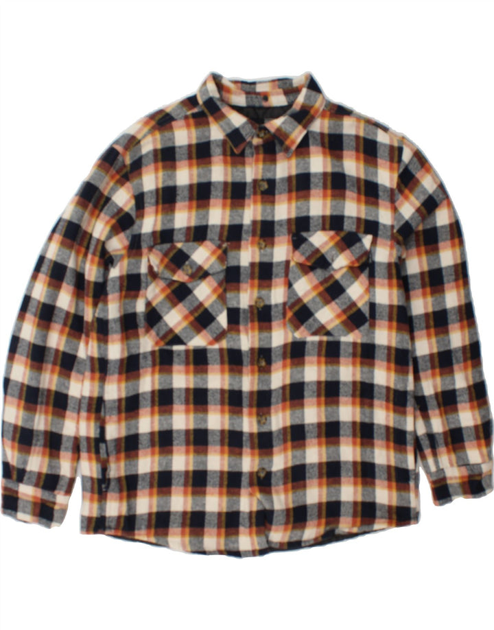 SONNYBONO Mens Relaxed Fit Flannel Shirt Large Multicoloured Check Vintage Sonnybono and Second-Hand Sonnybono from Messina Hembry 