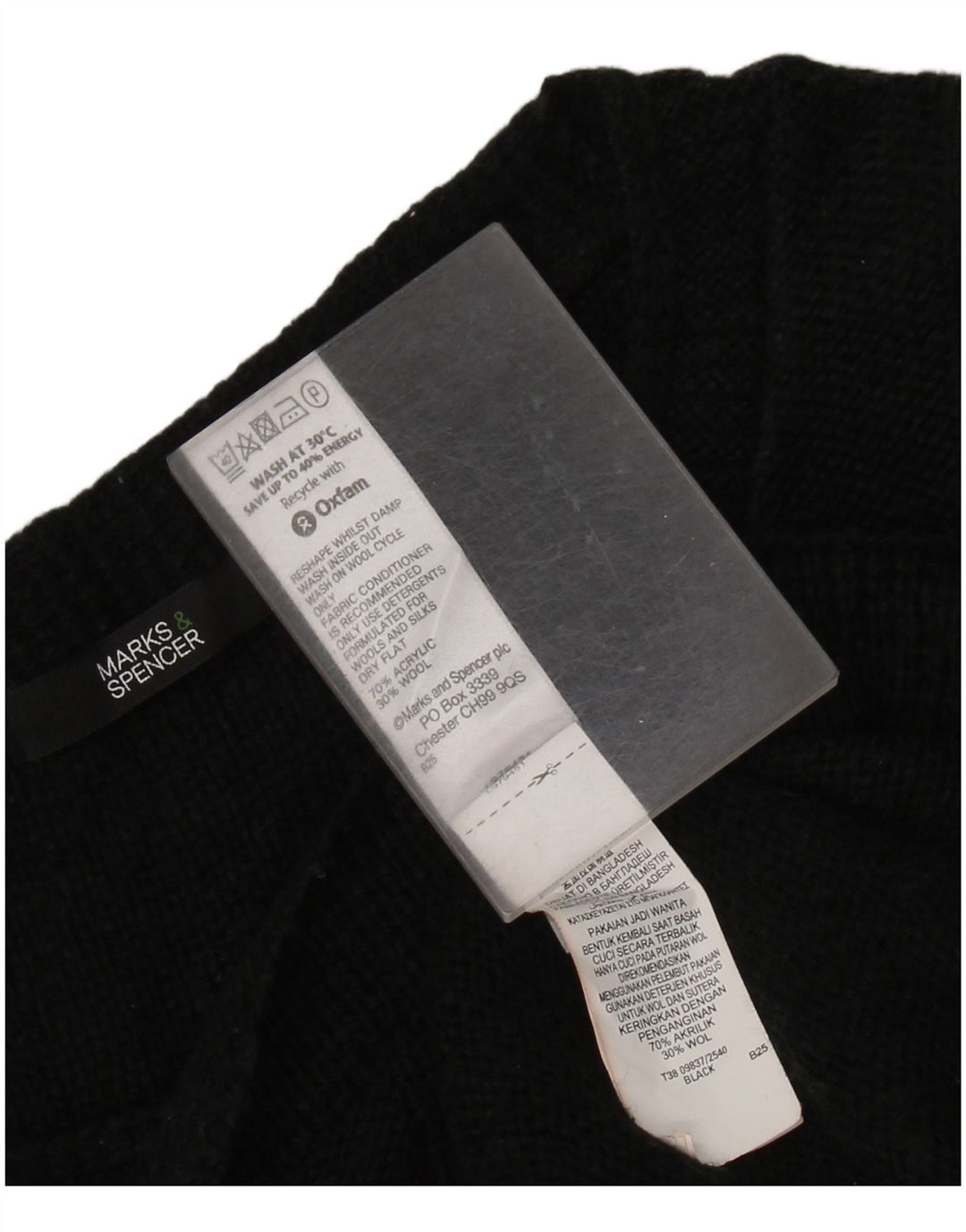 Marks & Spencer Womens Jumper Dress UK 14 Medium Black Acrylic