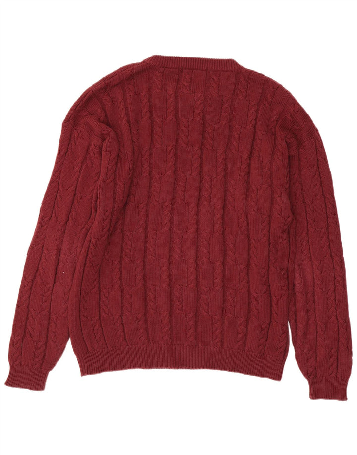CHAPS RALPH LAUREN Mens Crew Neck Jumper Sweater XL Burgundy Cotton