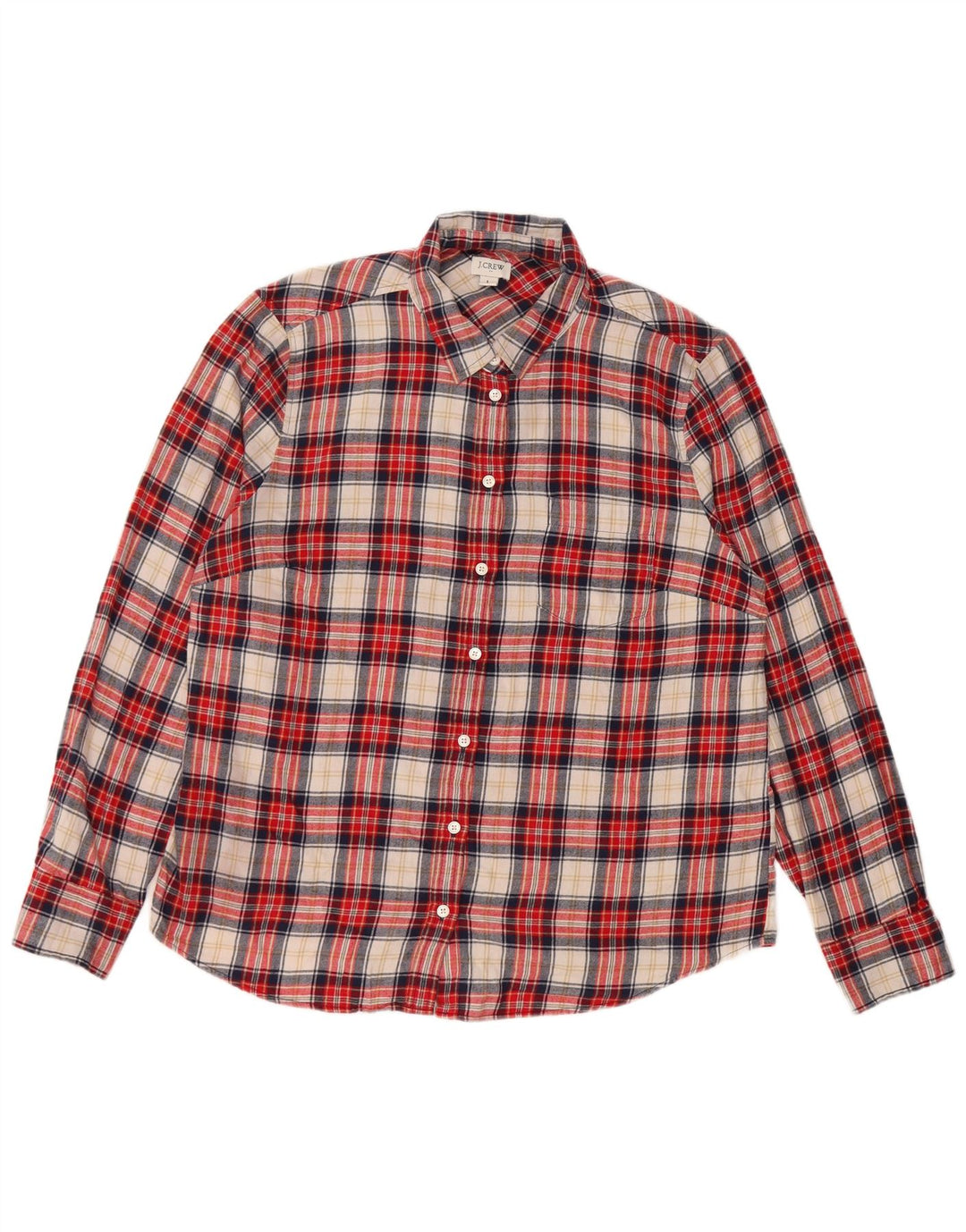 J. CREW Womens Flannel Shirt UK 16 Large Red Check Cotton