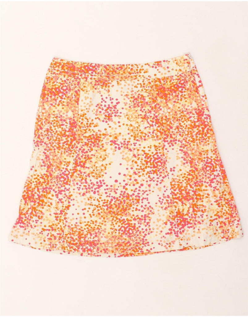 EDDIE BAUER Womens Mini Skirt US 8 Medium W32 Yellow Spotted Cotton | Vintage Eddie Bauer | Thrift | Second-Hand Eddie Bauer | Used Clothing | Messina Hembry 