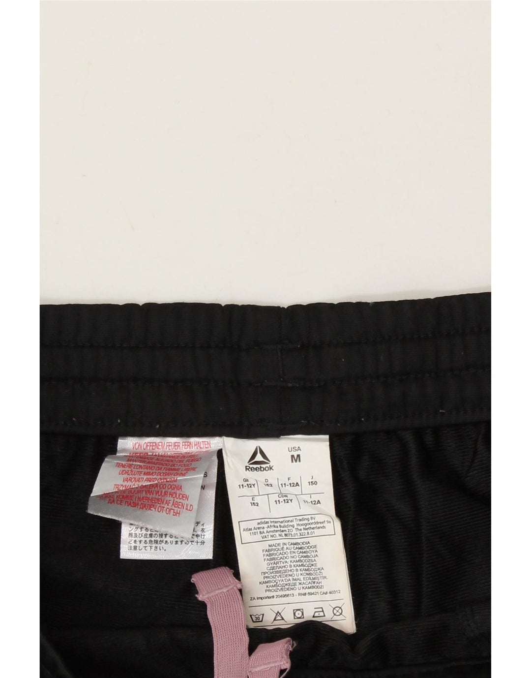 REEBOK Girls Tracksuit Trousers 11-12 Years  Black Polyester Vintage Reebok and Second-Hand Reebok from Messina Hembry 