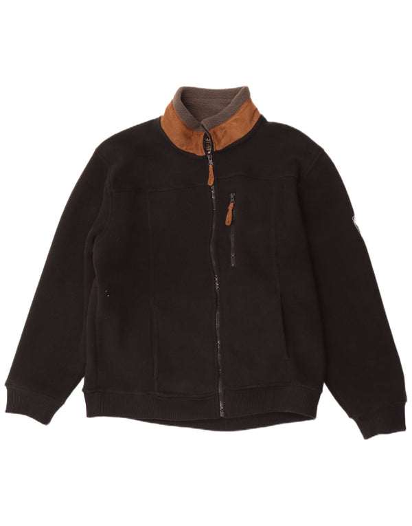 Atlas For Men Mens Fleece Jacket Large Black Colourblock Polyester