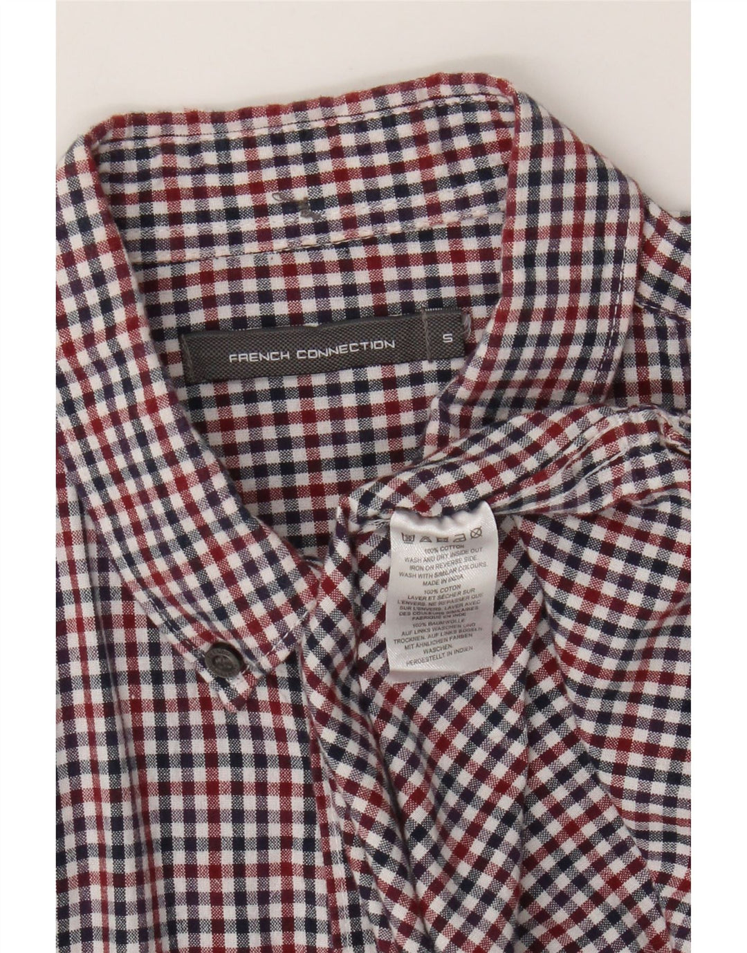 French Connection Mens Shirt Small Multicoloured Gingham Cotton
