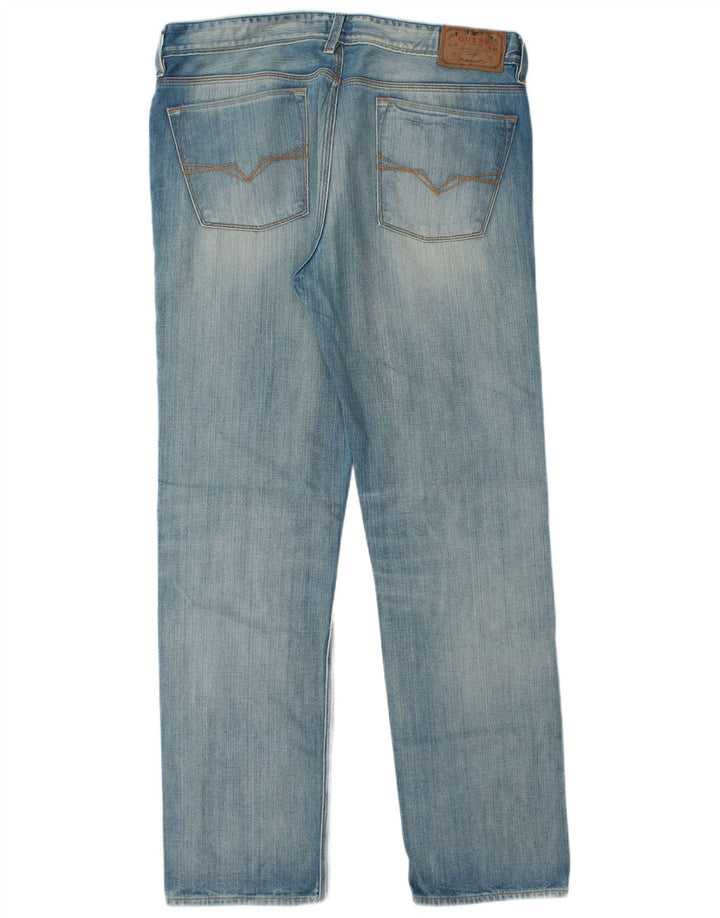Guess Mens Straight Jeans W36 L34 Blue Cotton