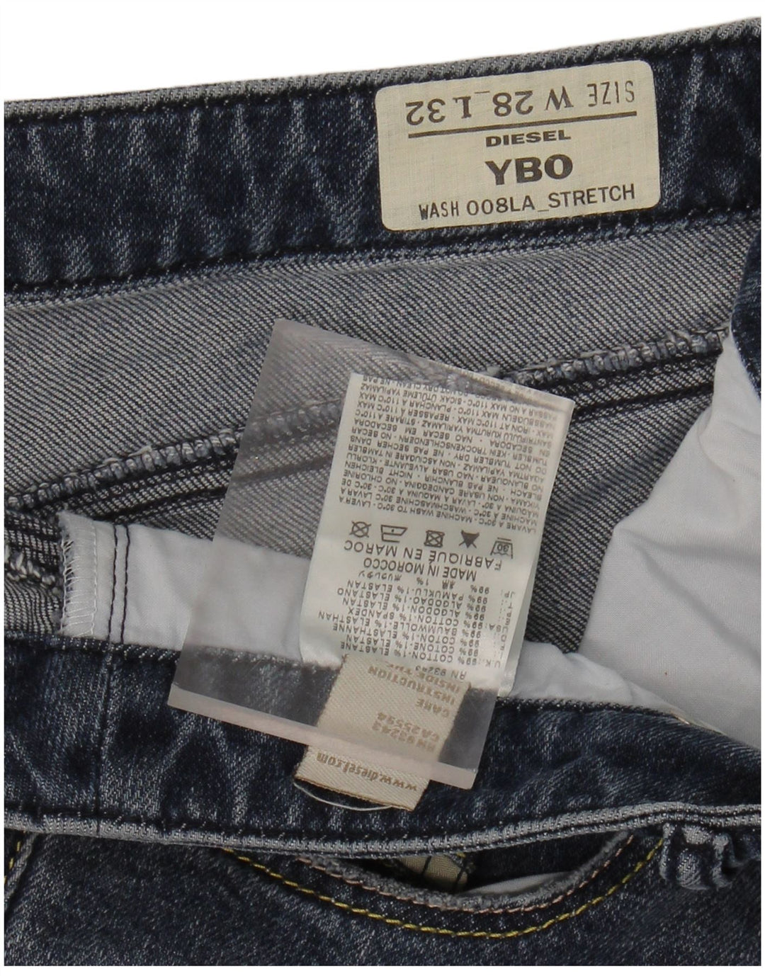DIESEL Womens YBO Straight Jeans W28 L32 Blue Cotton