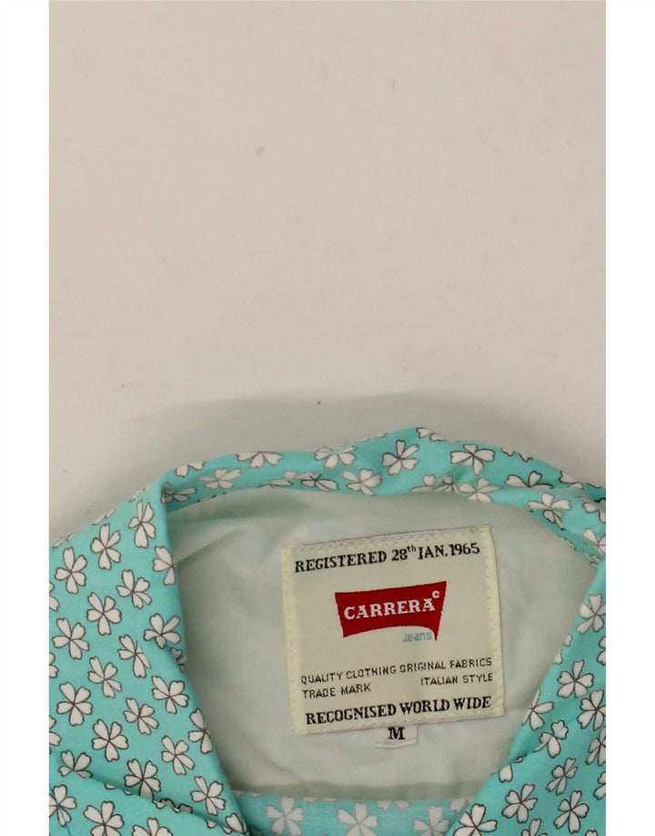 Carrera Mens Short Sleeve Shirt Medium Turquoise Floral
