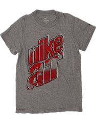 NIKE Boys Graphic T-Shirt Top 8-9 Years Small Grey