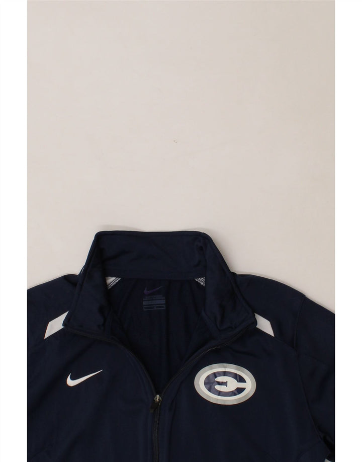 NIKE Womens Graphic Tracksuit Top Jacket UK 16 Large Navy Blue Polyester Vintage Nike and Second-Hand Nike from Messina Hembry 