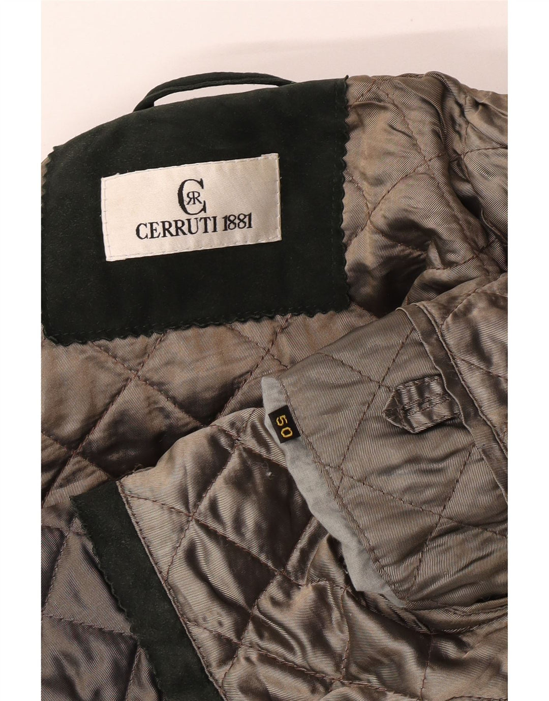 Cerruti 1881 Mens Suede Windbreaker Coat IT 50 Large Green