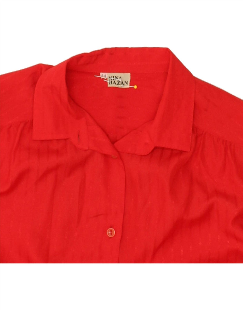 VINTAGE Womens Shirt Blouse IT 44 Medium Red Polyester | Vintage Vintage | Thrift | Second-Hand Vintage | Used Clothing | Messina Hembry 