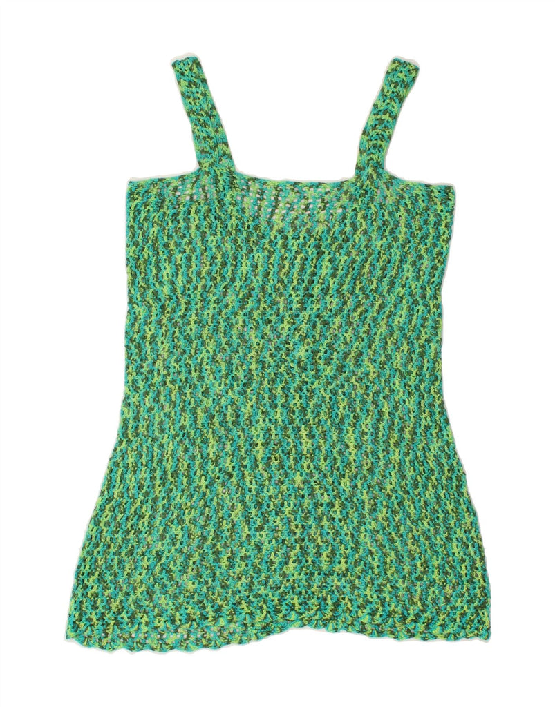 VINTAGE Womens Knit Cami Top UK 12 Medium Green Flecked | Vintage Vintage | Thrift | Second-Hand Vintage | Used Clothing | Messina Hembry 