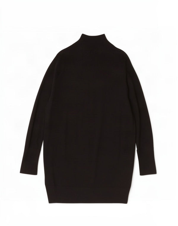Cos Womens Long Sleeve Jumper Dress UK 14 Medium Black Wool