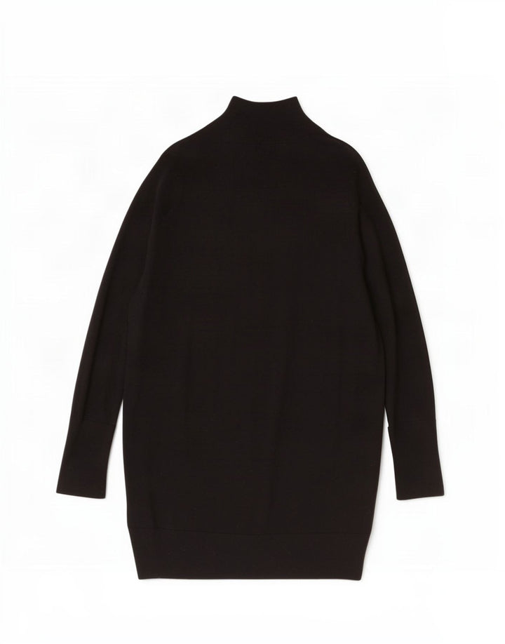 Cos Womens Long Sleeve Jumper Dress UK 14 Medium Black Wool