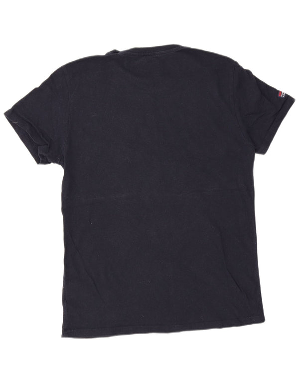 Superdry Mens Graphic T-Shirt Top Large Navy Blue Cotton