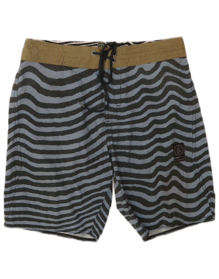 Volcom Mens Swimming Shorts Small  Grey Striped