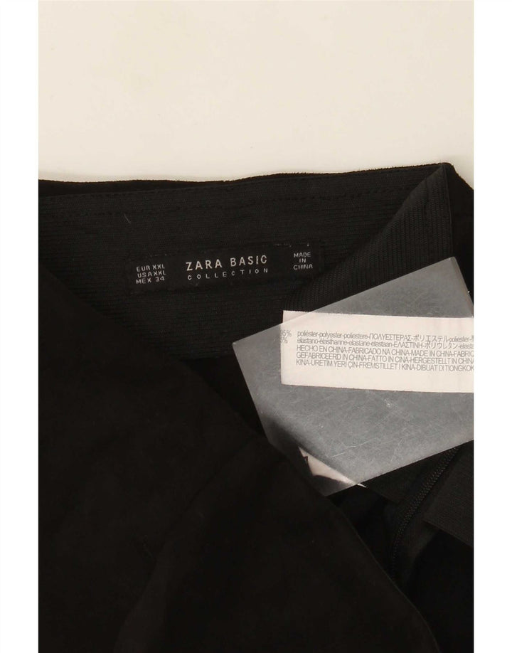 Zara Womens Slim Cropped Trousers 2XL W34 L26 Black Polyester