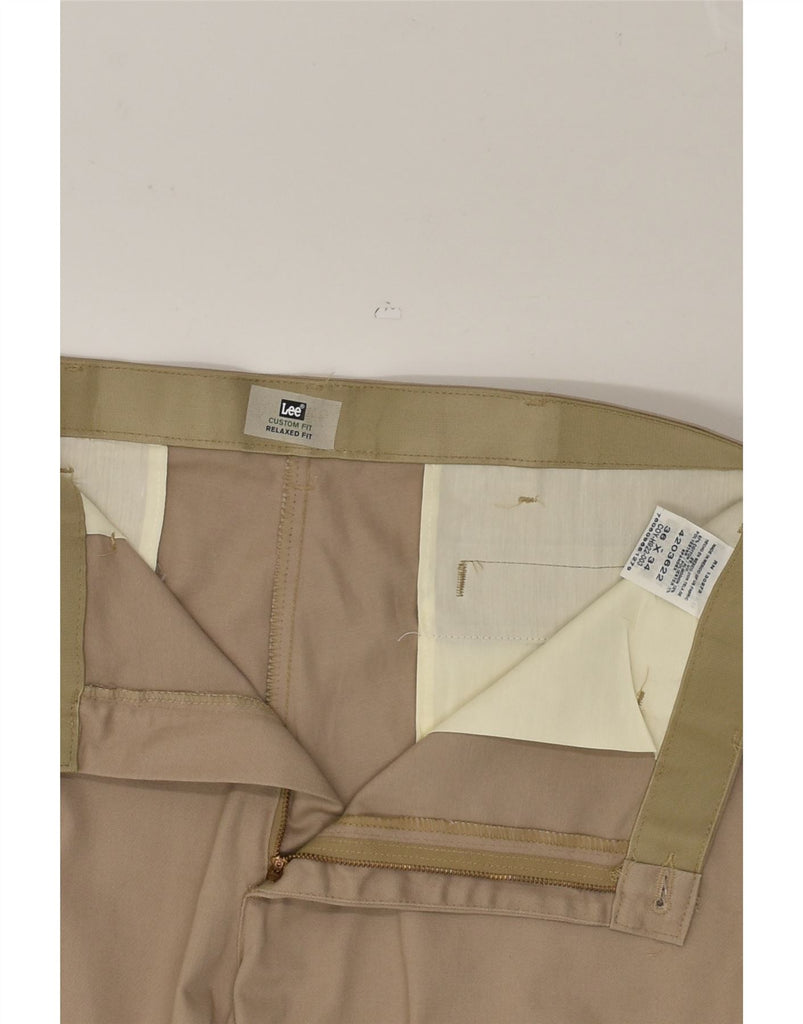 LEE Mens Relaxed Fit Custom Fit Chino Trousers W36 L34 Beige Cotton | Vintage Lee | Thrift | Second-Hand Lee | Used Clothing | Messina Hembry 