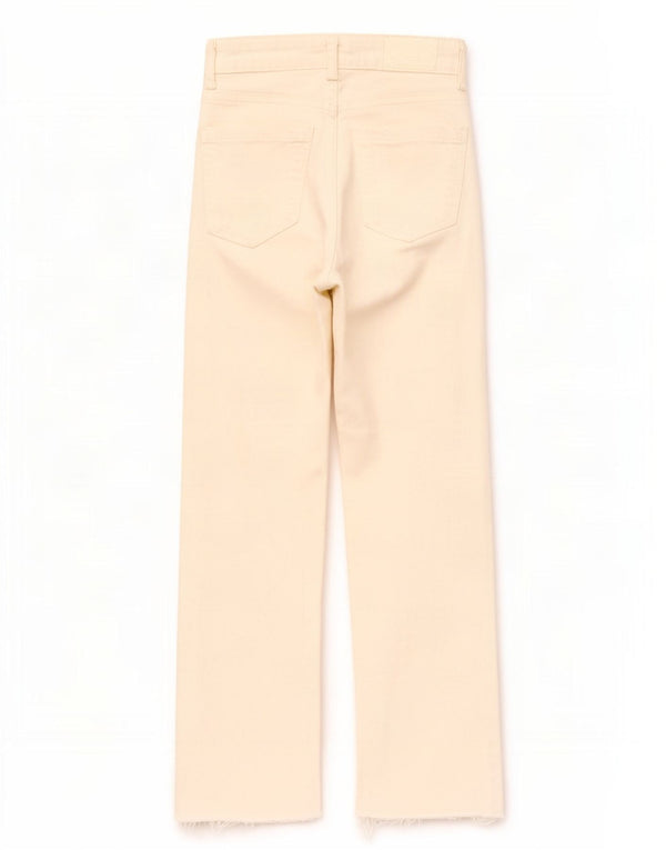 Zara Womens Crop Straight Jeans EU 32 2XS W22 L25 White Cotton