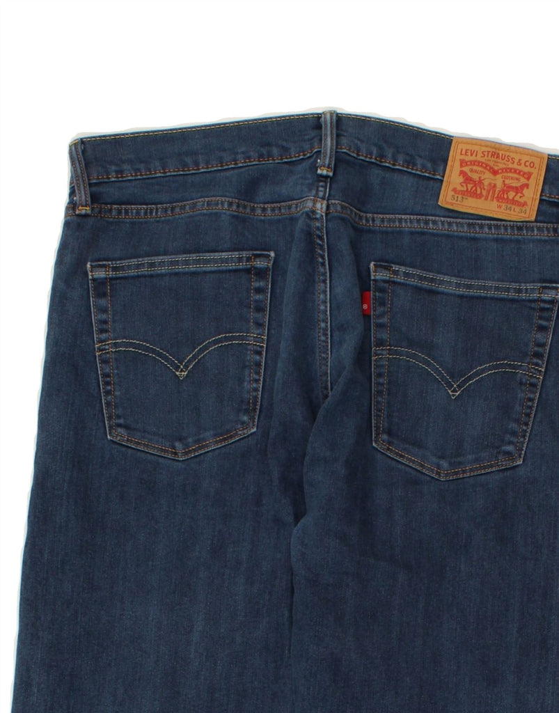 LEVI'S Mens 513 Straight Jeans W34 L26 Navy Blue Cotton | Vintage Levi's | Thrift | Second-Hand Levi's | Used Clothing | Messina Hembry 