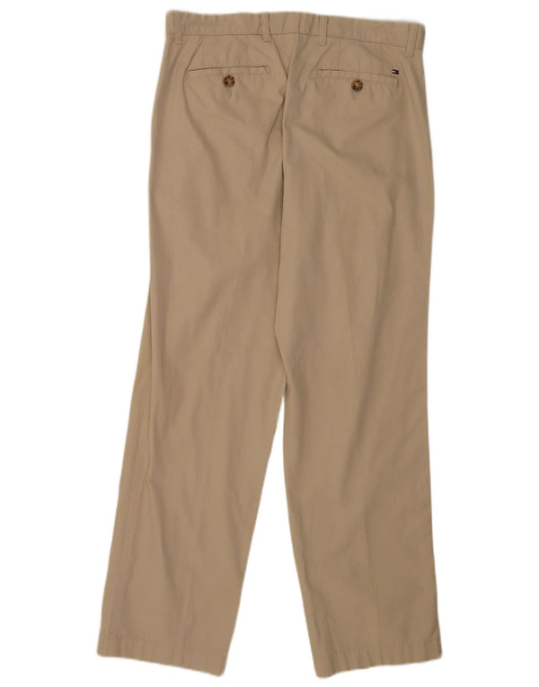 Tommy Hilfiger Mens Pegged Chino Trousers W34 L32 Beige Cotton