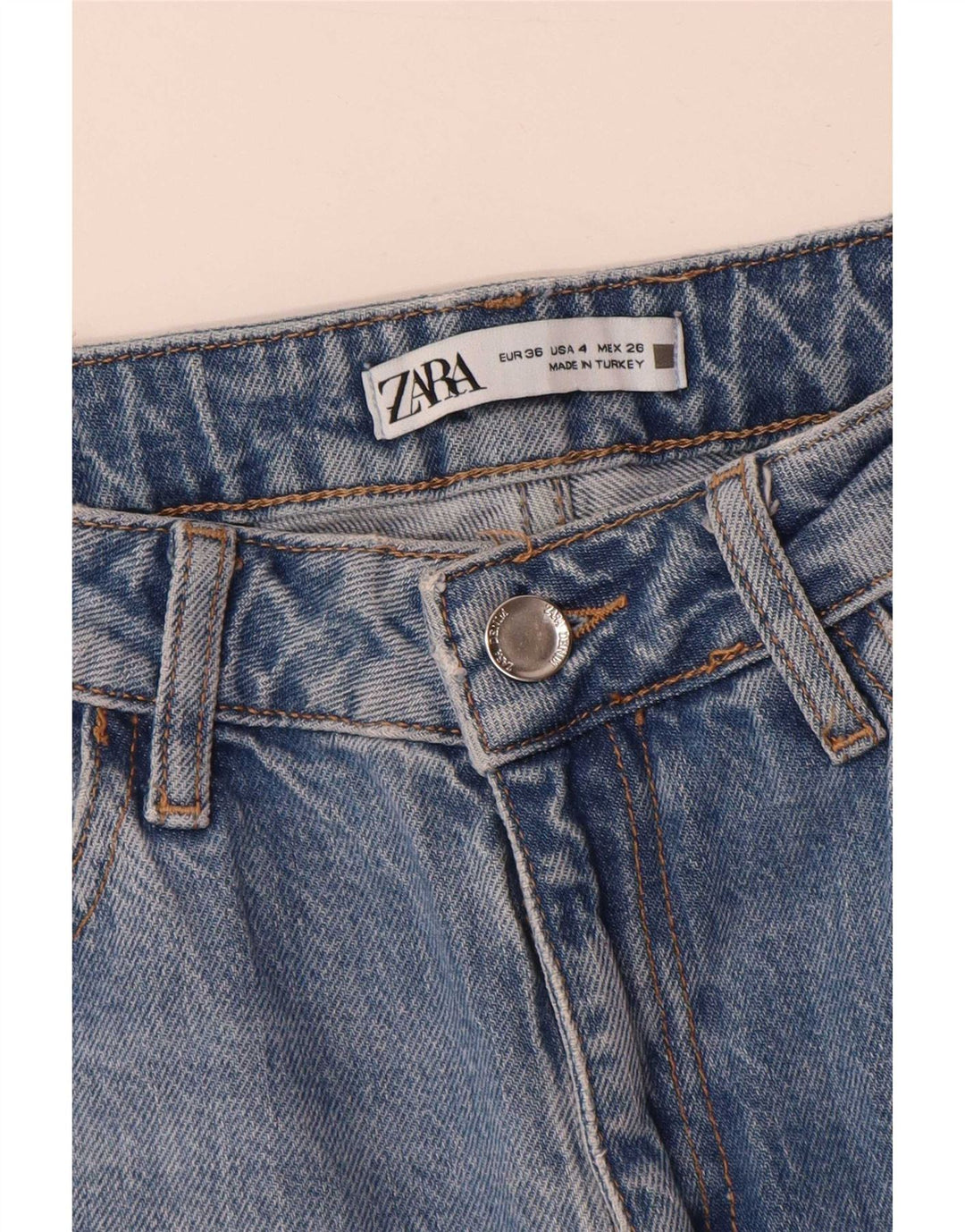 Zara Womens Distressed Bootcut Jeans EU 36 XS W26 L30 Blue Cotton