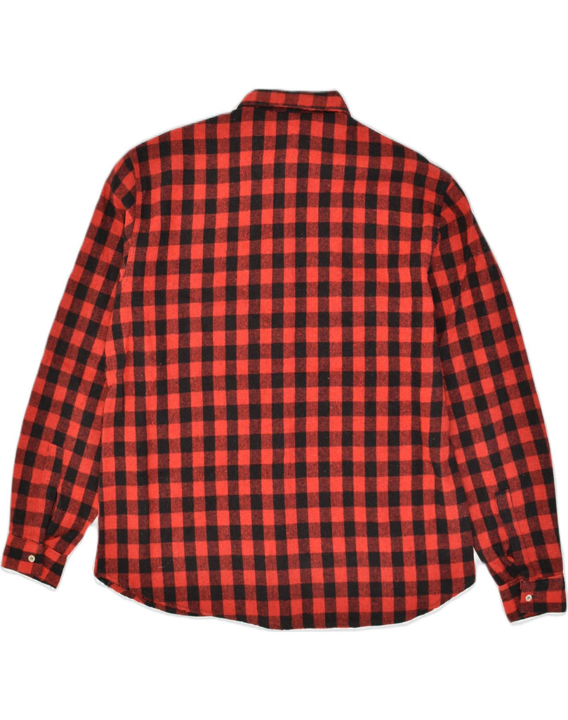 VINTAGE Mens Flannel Shirt Large Red Check Cotton | Vintage Vintage | Thrift | Second-Hand Vintage | Used Clothing | Messina Hembry 