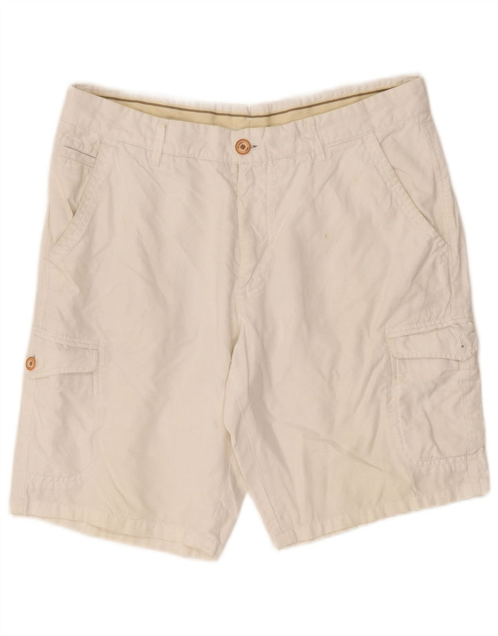 Massimo Dutti Mens Cargo Shorts EU 42 Large W32  White