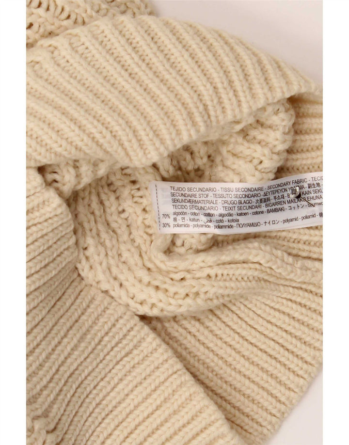 Zara Womens See Through Turtle Neck Jumper Sweater UK 14 Medium Beige