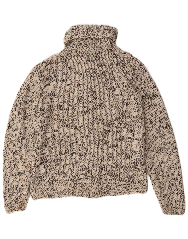 Gil Bret Womens Roll Neck Jumper Sweater UK 16 Large Off White Flecked