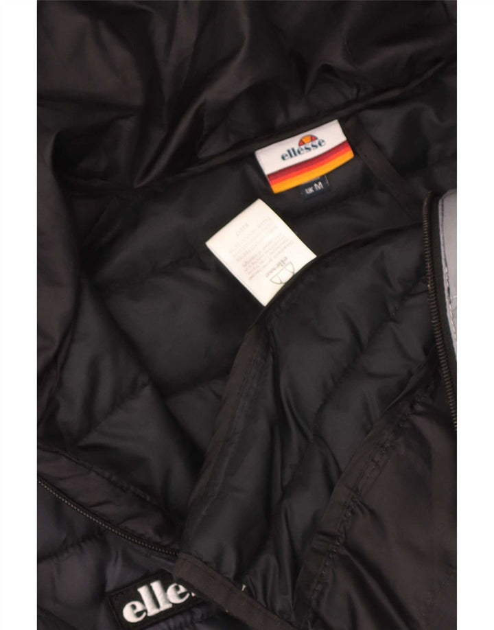 Ellesse Womens Hooded Padded Jacket UK 14 Medium Navy Blue Colourblock