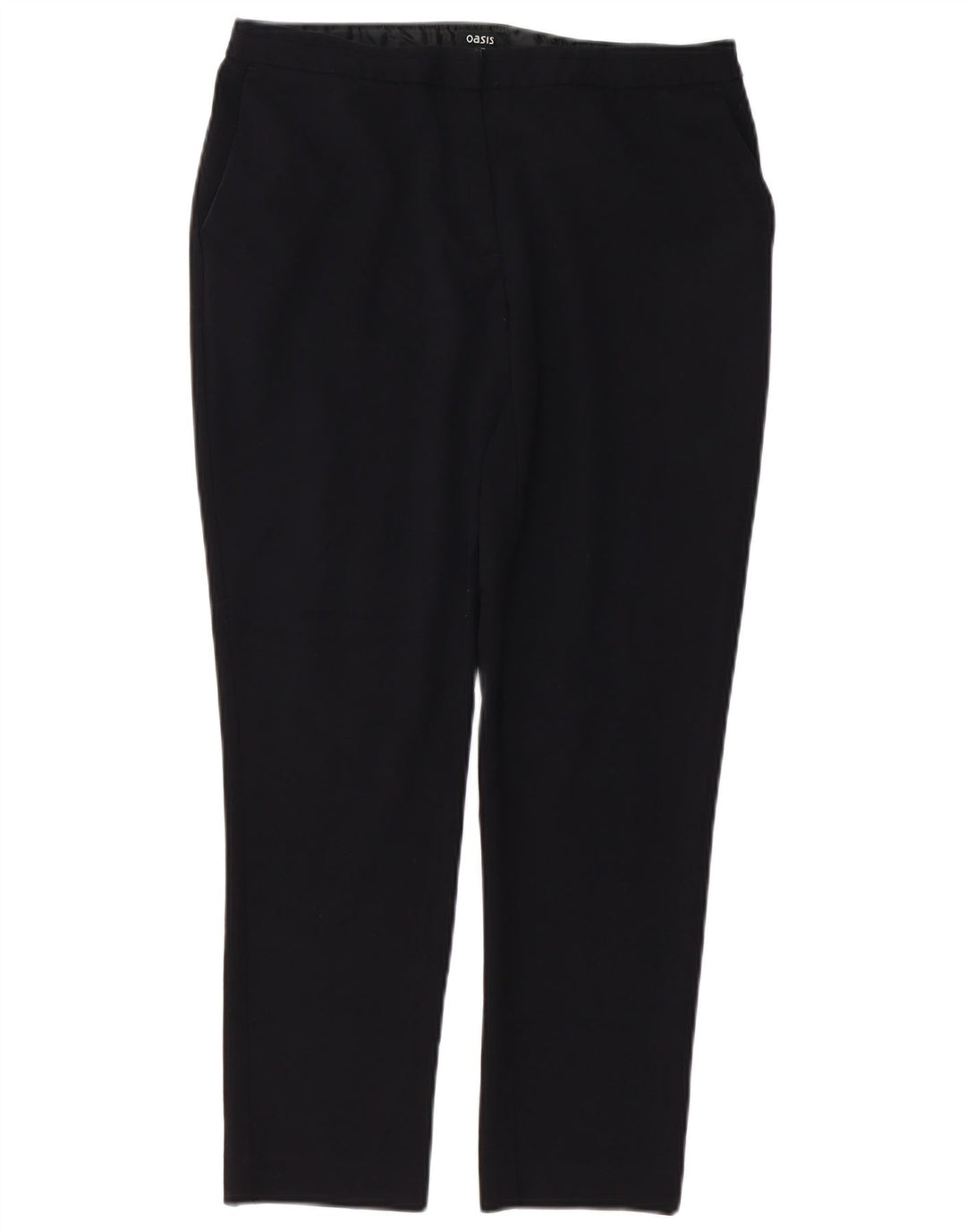 Oasis Womens Straight Chino Trousers UK 12 Medium W32 L26 Black Polyester
