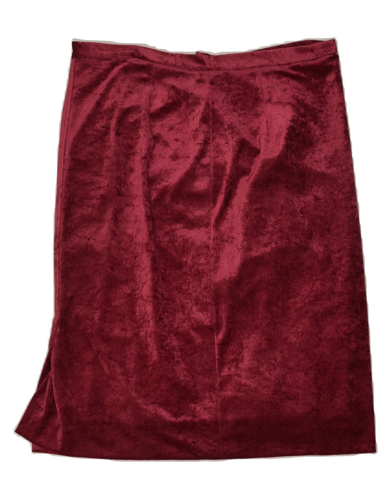 VINTAGE Womens Velvet Straight Skirt W32 Large  Burgundy | Vintage Vintage | Thrift | Second-Hand Vintage | Used Clothing | Messina Hembry 