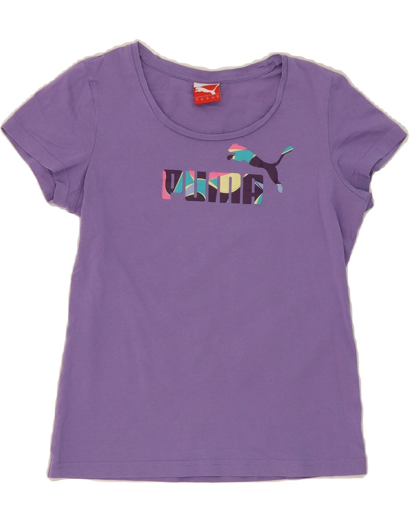 PUMA Womens Graphic T-Shirt Top UK 10 Small Purple Vintage Puma and Second-Hand Puma from Messina Hembry 