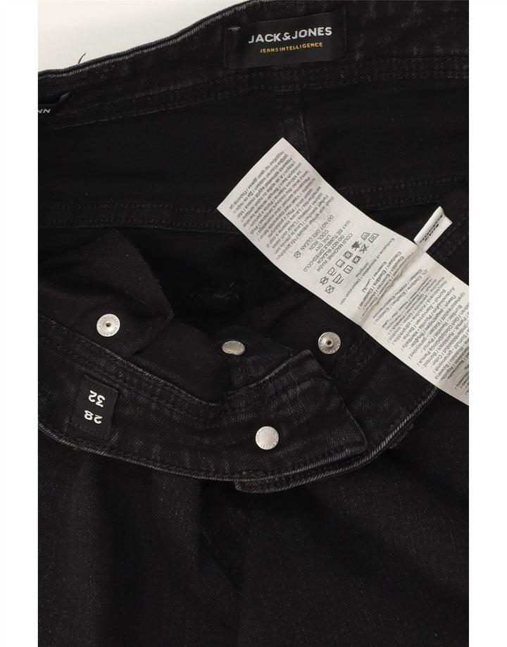 JACK & JONES Mens GLENN Slim Jeans W28 L32 Black Cotton