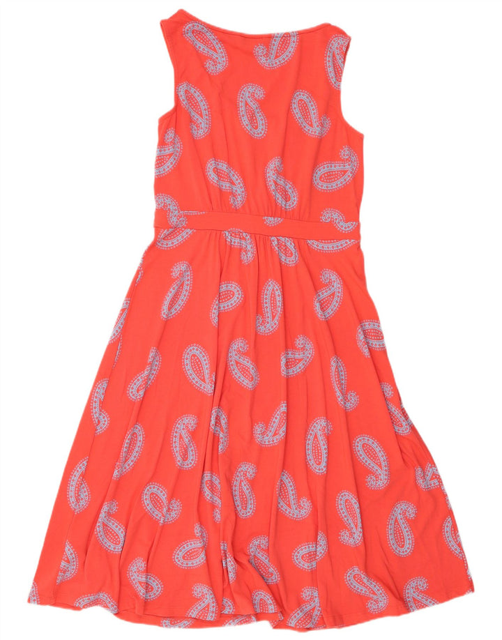 BODEN Womens Long Sleeveless A-Line Dress UK 12 Medium Red Paisley Viscose