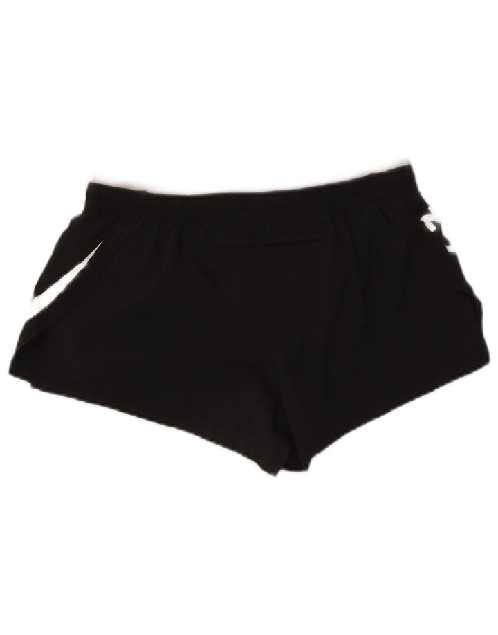 Nike Womens Dri Fit Graphic Sport Shorts UK 12 Medium Black Polyester