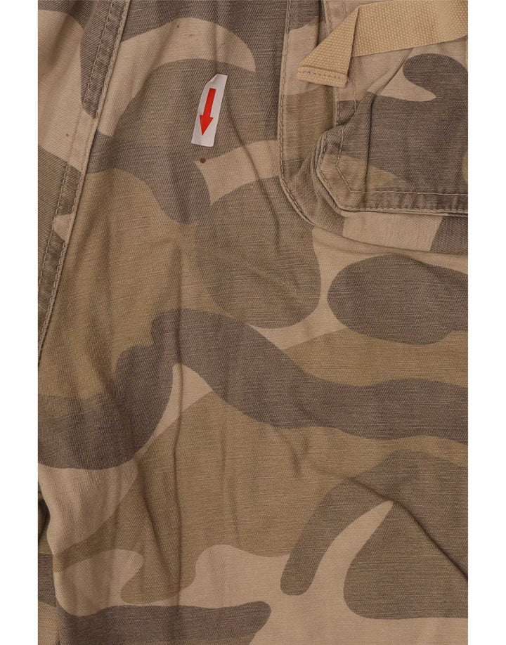 Vintage Mens Cargo Shorts IT 48 Medium W34 Green Camouflage Cotton