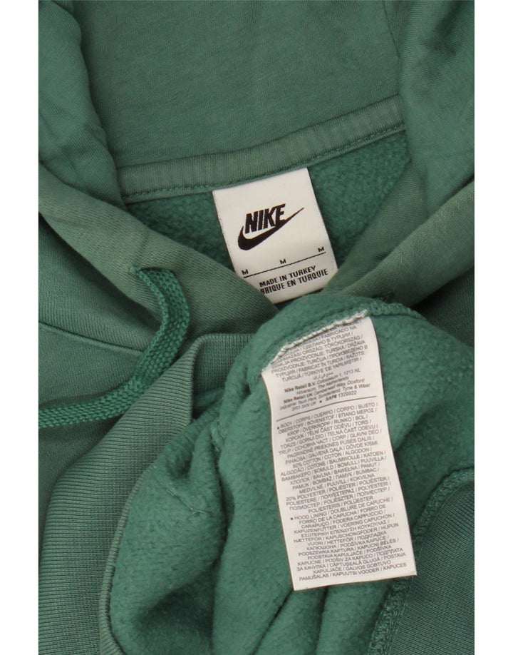 NIKE Mens Graphic Hoodie Jumper Medium Green Cotton