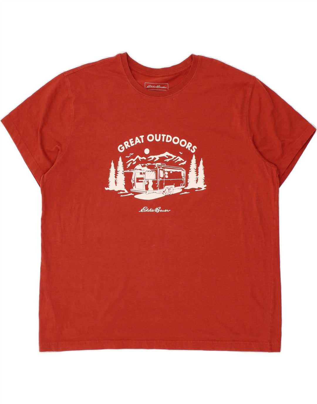 EDDIE BAUER Mens Graphic T-Shirt Top XL Red Cotton Vintage Eddie Bauer and Second-Hand Eddie Bauer from Messina Hembry 