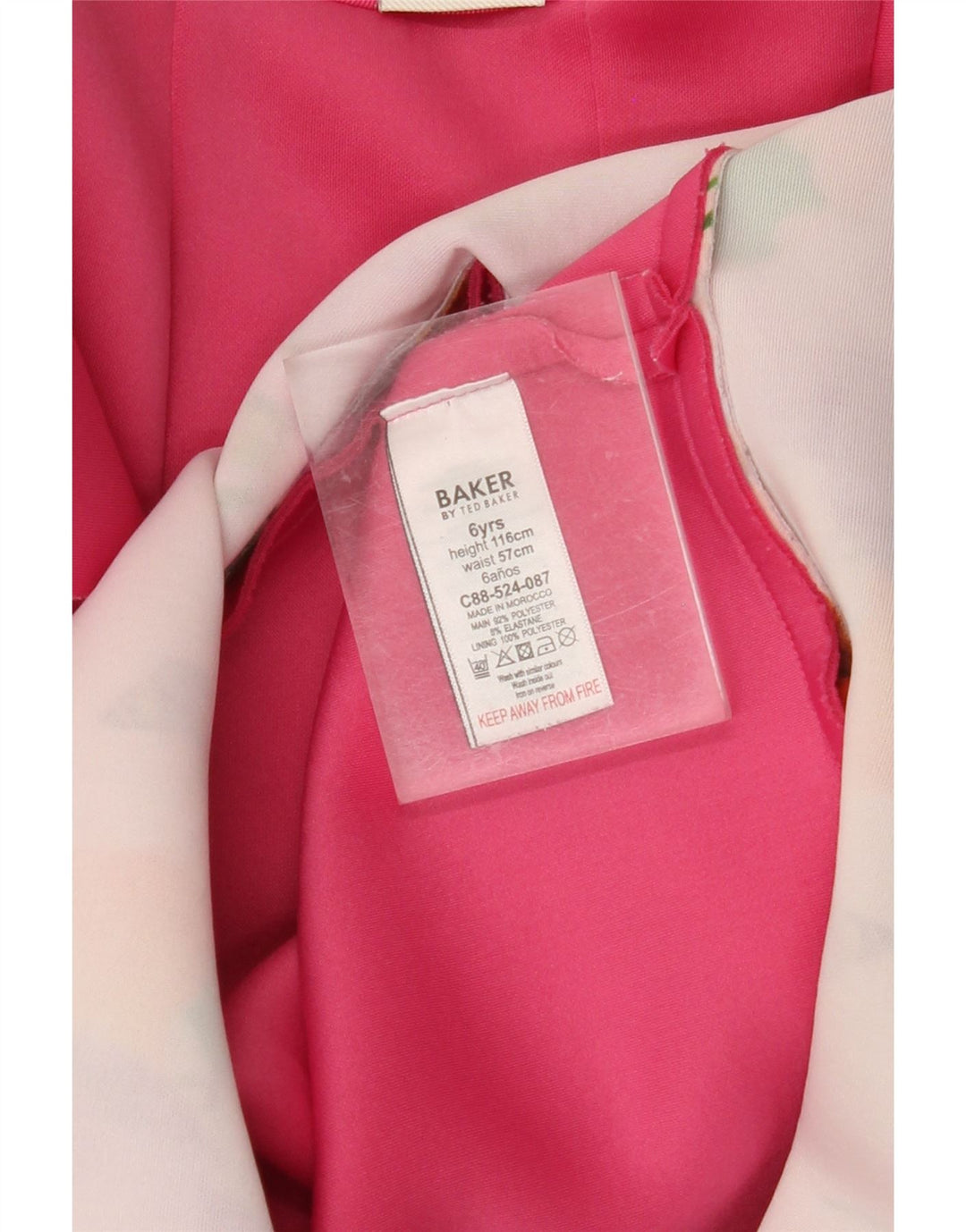 TED BAKER Girls A-Line Dress 5-6 Years Pink Floral Polyester