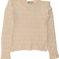ZARA Womens Crew Neck Jumper Sweater UK 10 Small White Polyester Vintage Zara and Second-Hand Zara from Messina Hembry 