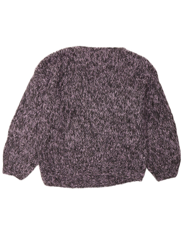 Vintage Womens Boat Neck Jumper Sweater UK 16 Large Grey Argyle/Diamond