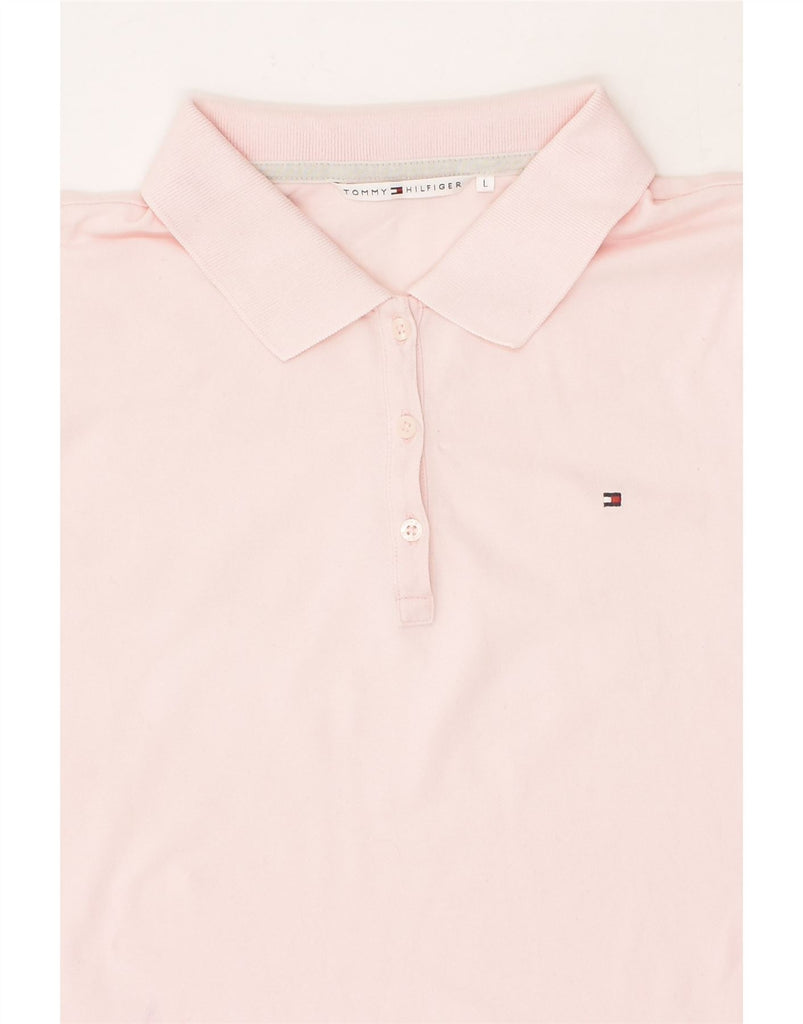 TOMMY HILFIGER Womens Polo Shirt UK 16 Large Pink Cotton | Vintage Tommy Hilfiger | Thrift | Second-Hand Tommy Hilfiger | Used Clothing | Messina Hembry 